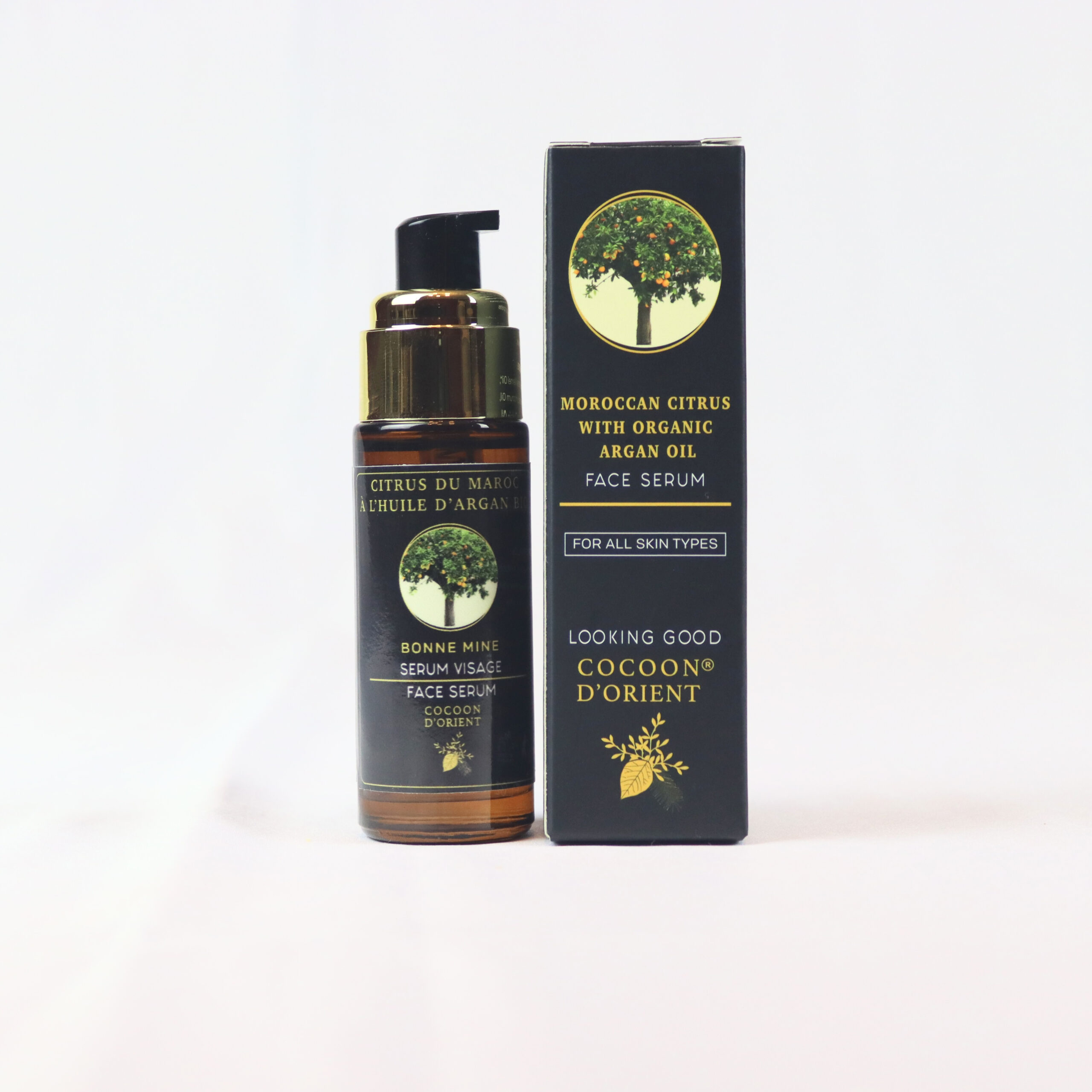 Sérum visage Bonne Mine Argan Bio Citrus – soin éclat et hydratation intense pour peau terne – Cocoon d’Orient