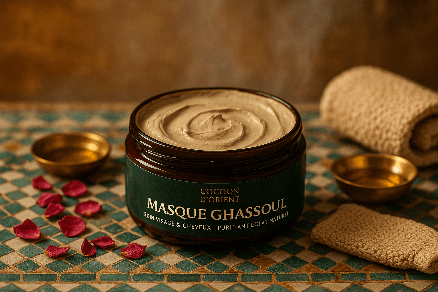 Masque Radiance+ au ghassoul, huile d’argan et arbre à thé — Cocoon d’Orient