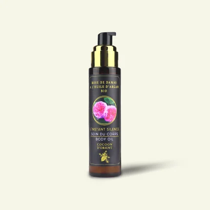 Soin corps anti-âge à l’Argan et Rose de Damas – L’Instant Silence Cocoon d’Orient
