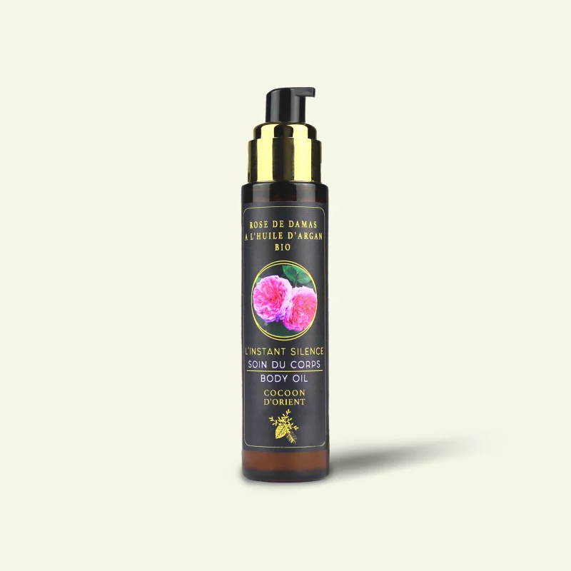 Soin corps anti-âge à l’Argan et Rose de Damas – L’Instant Silence Cocoon d’Orient